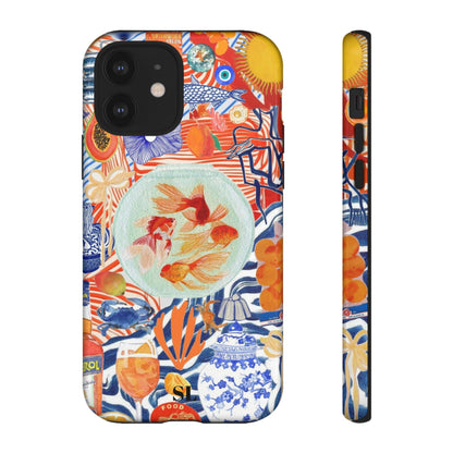 Navy Goldfish Bowl iPhone Case