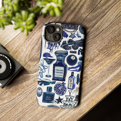 Navy Blue Collage iPhone Case