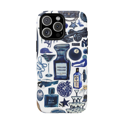 Navy Blue Collage iPhone Case