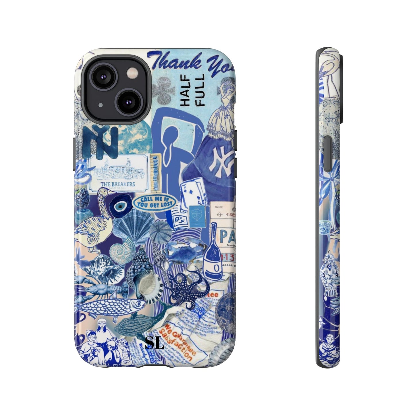 Blue Collage iPhone Case