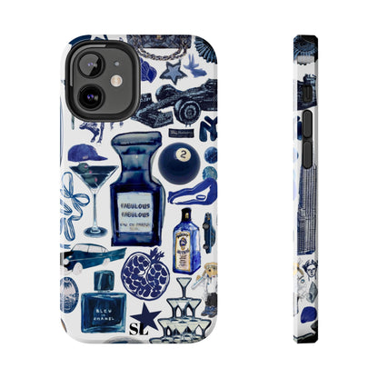 Navy Blue Collage iPhone Case