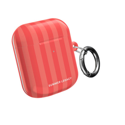 Coral Stripe AirPod Case