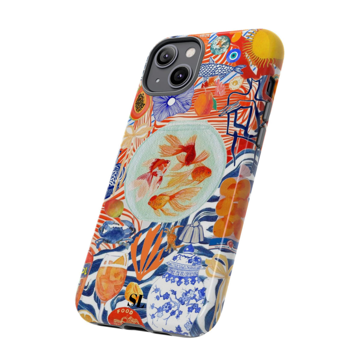 Navy Goldfish Bowl iPhone Case