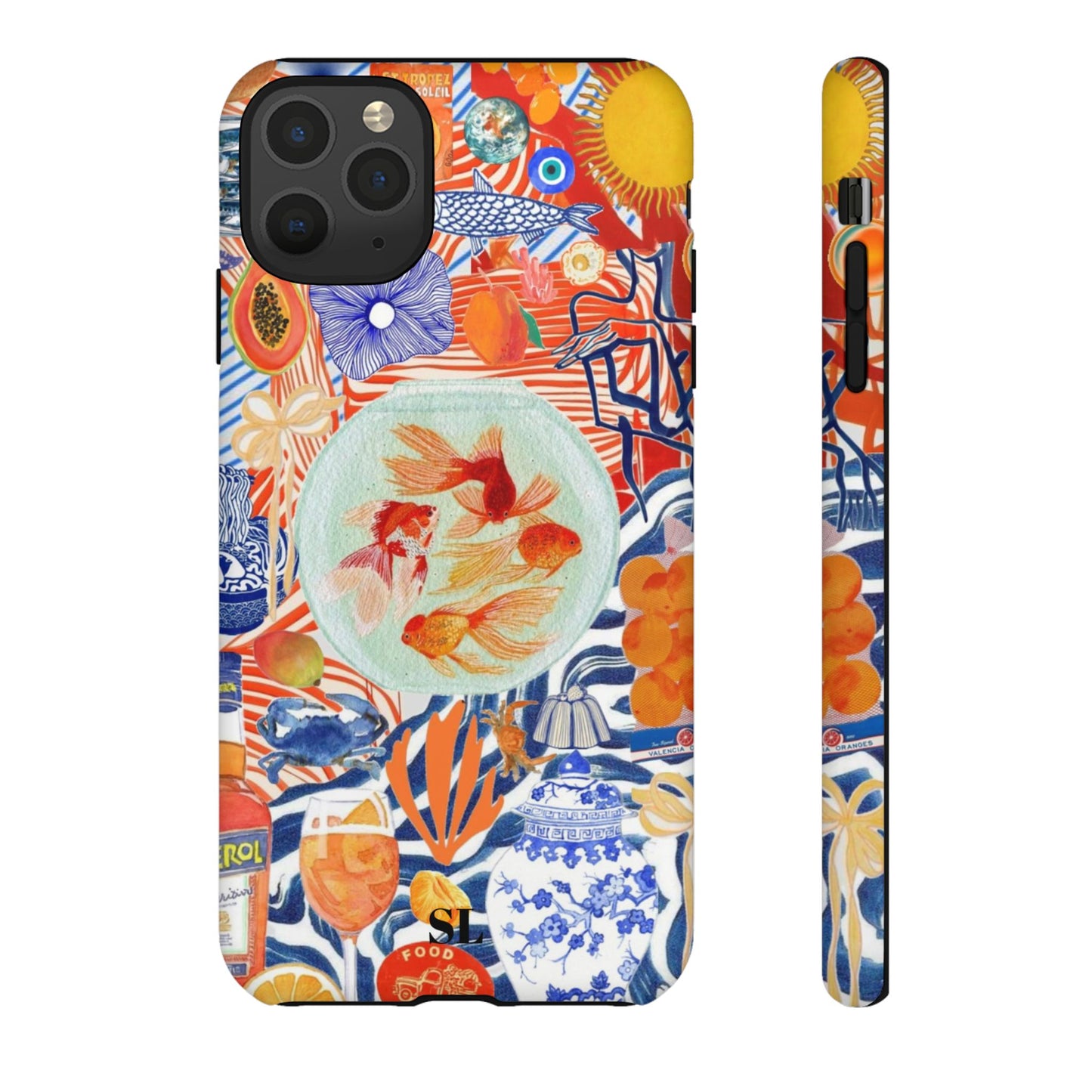Navy Goldfish Bowl iPhone Case