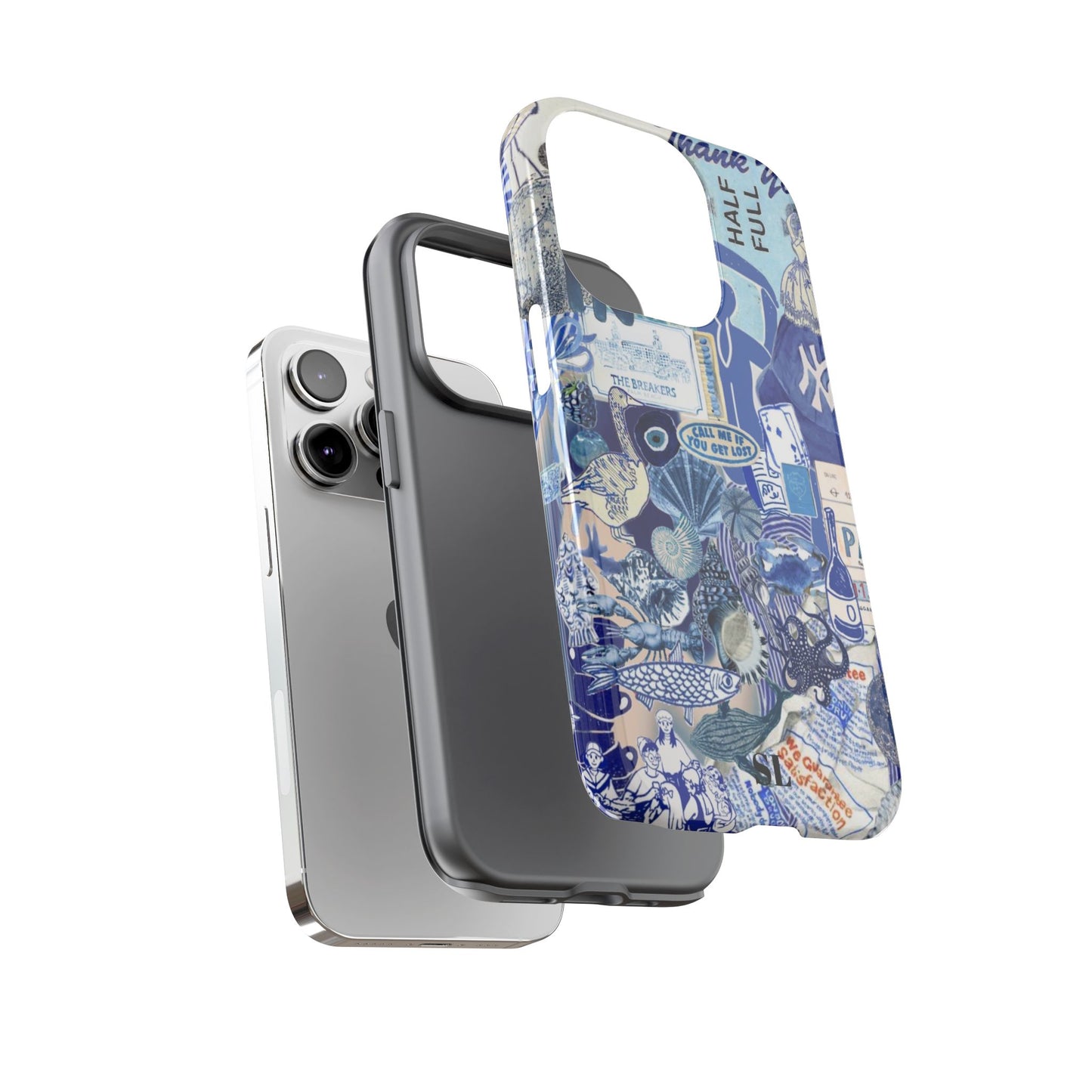Blue Collage iPhone Case