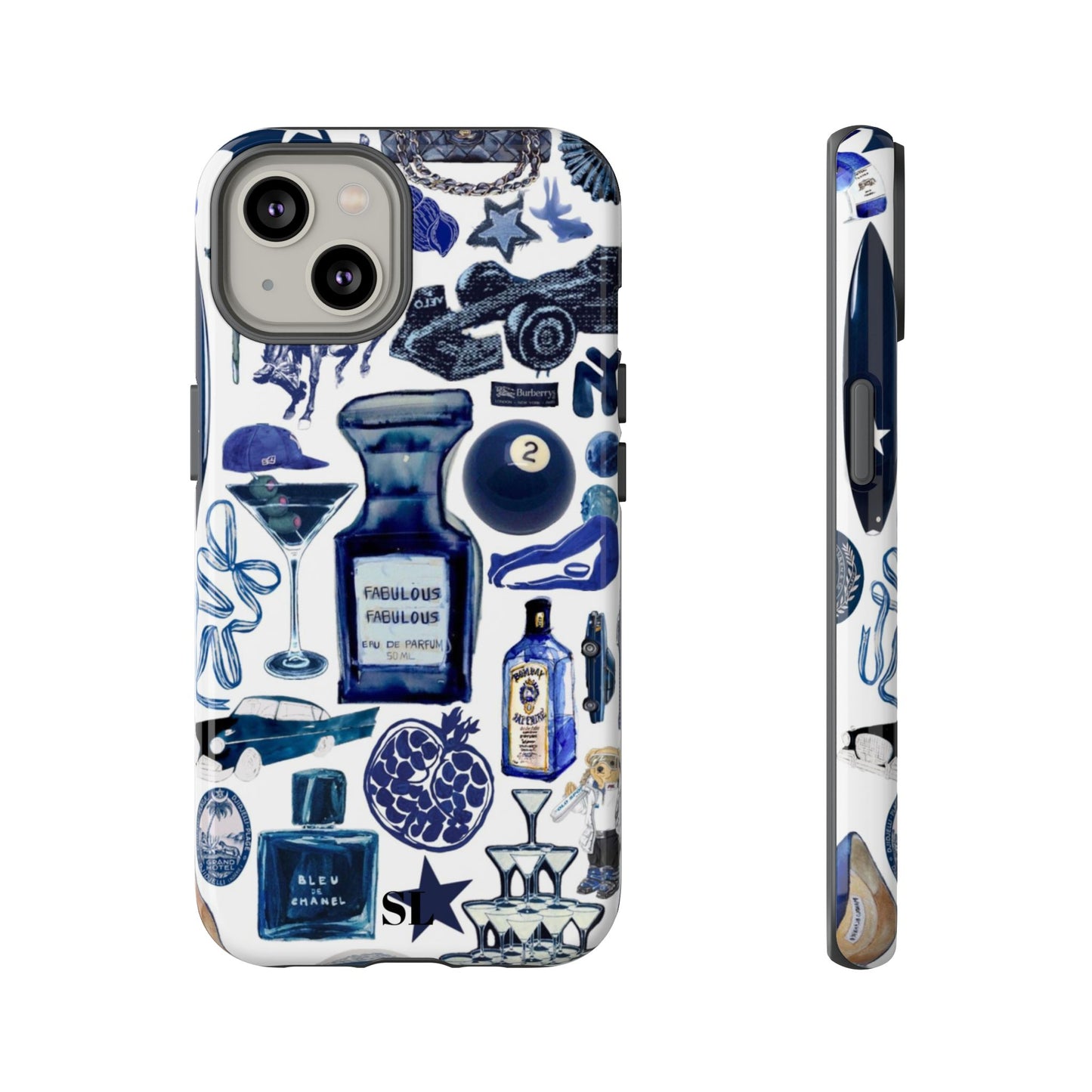 Navy Blue Collage iPhone Case