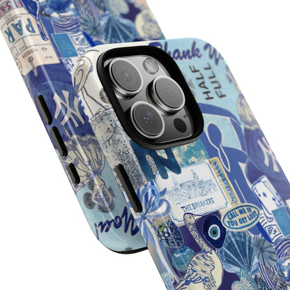 Blue Collage iPhone Case