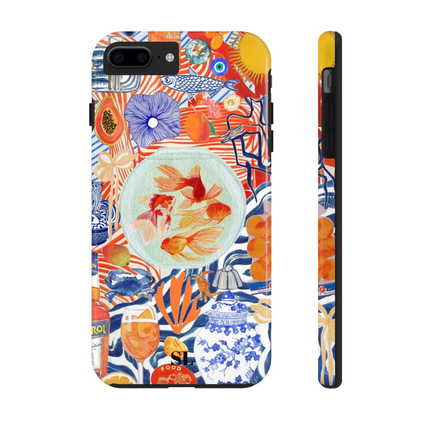 Navy Goldfish Bowl iPhone Case