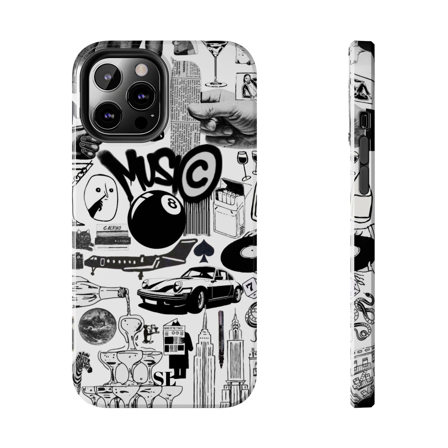 Black and White Collage iPhone Case