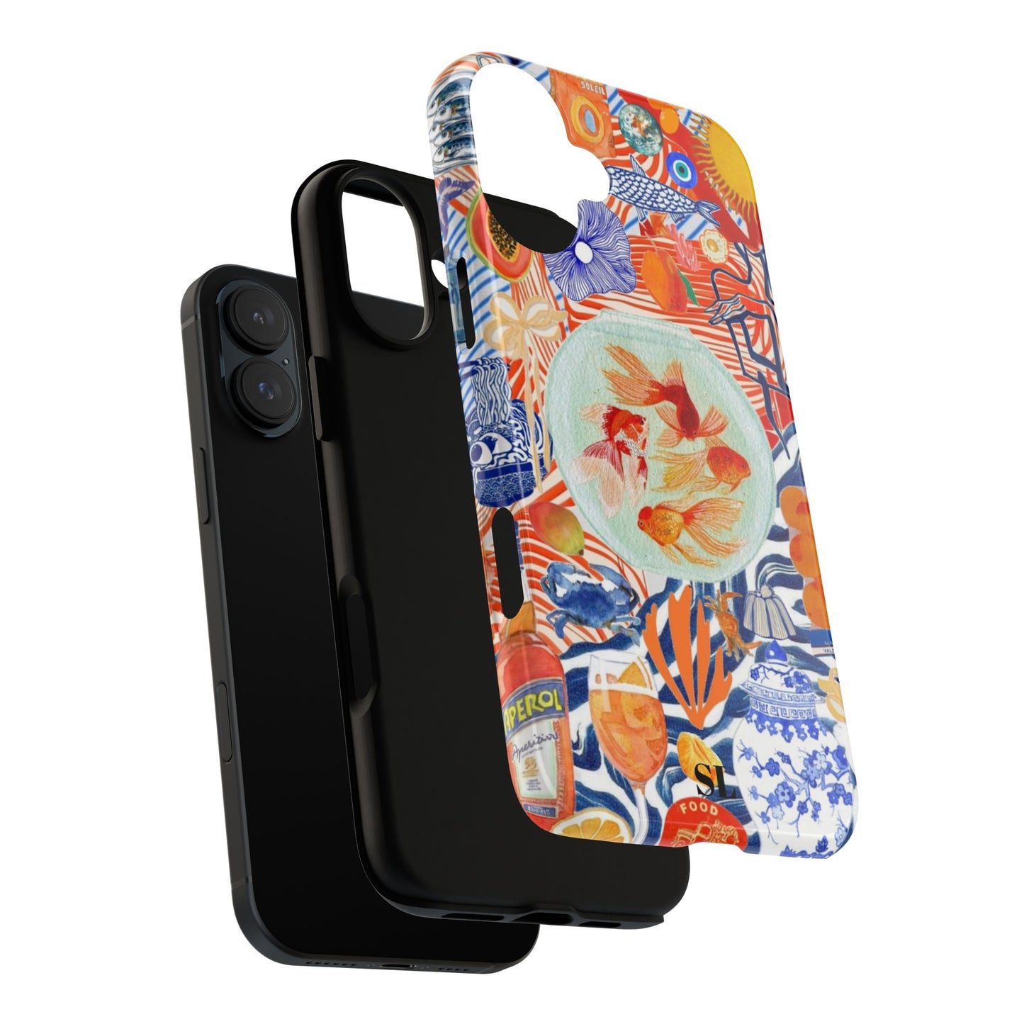 Navy Goldfish Bowl iPhone Case