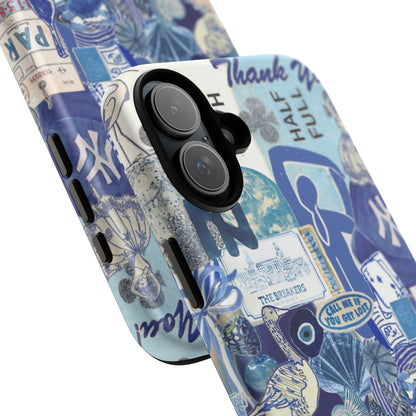 Blue Collage iPhone Case
