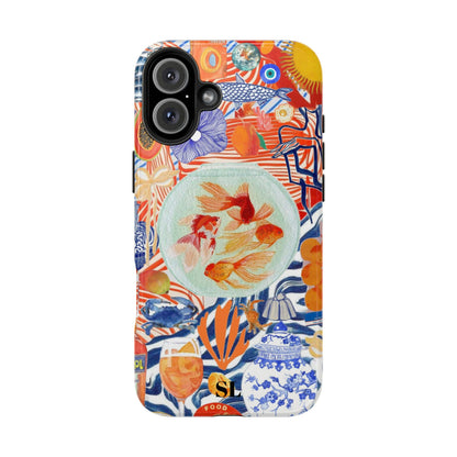 Navy Goldfish Bowl iPhone Case