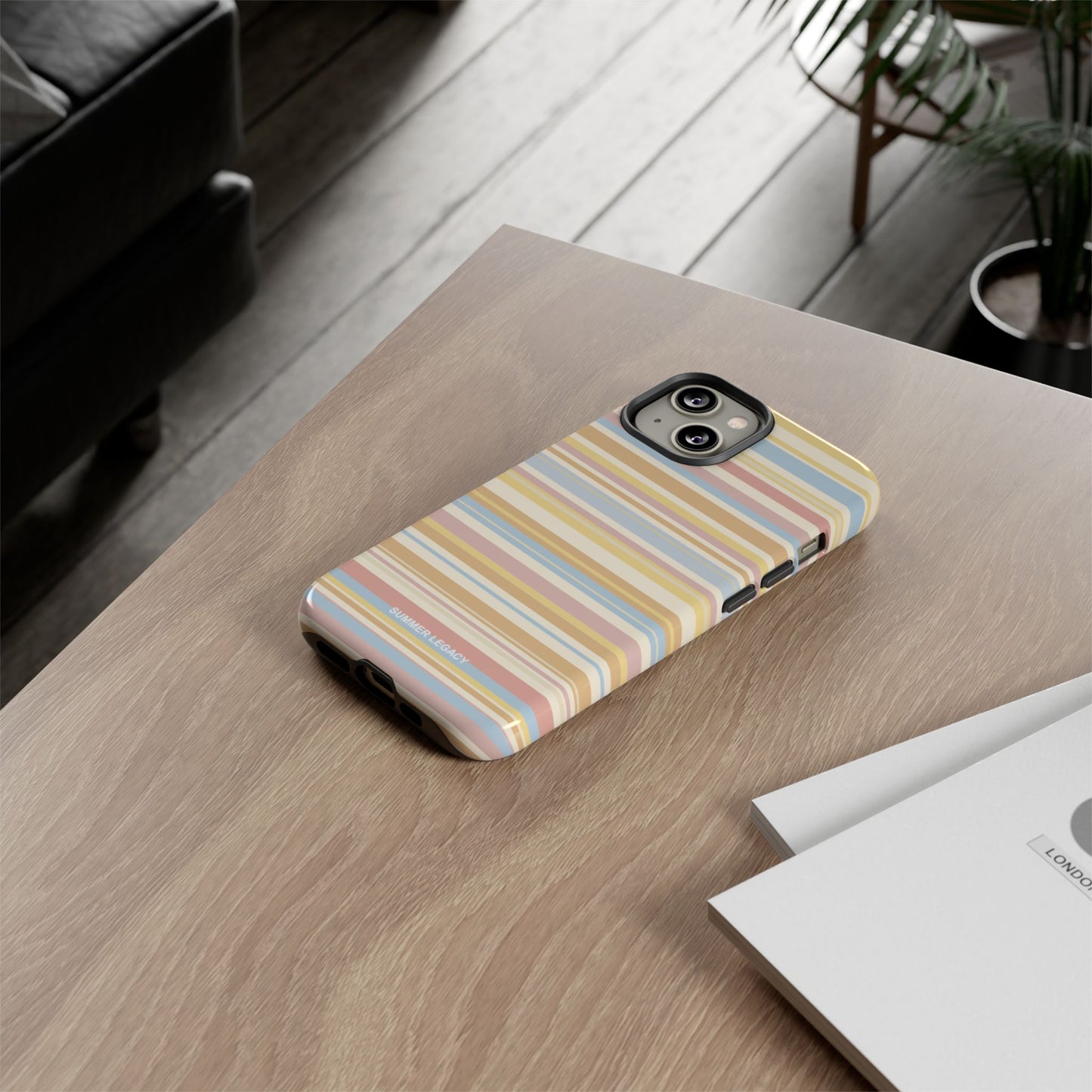 Lychee Multi-stripe iPhone Case