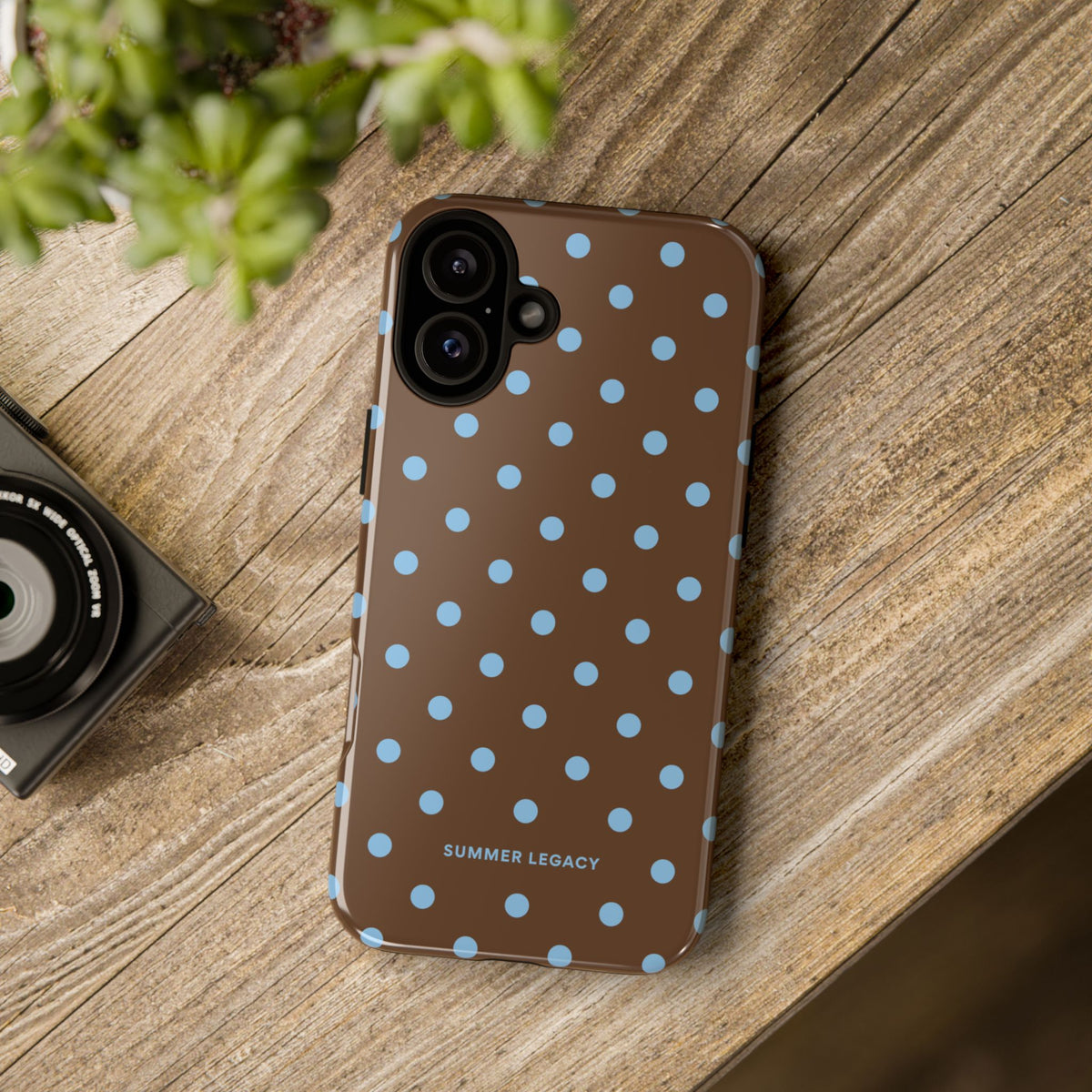 Mocha Polka Dot iPhone Case