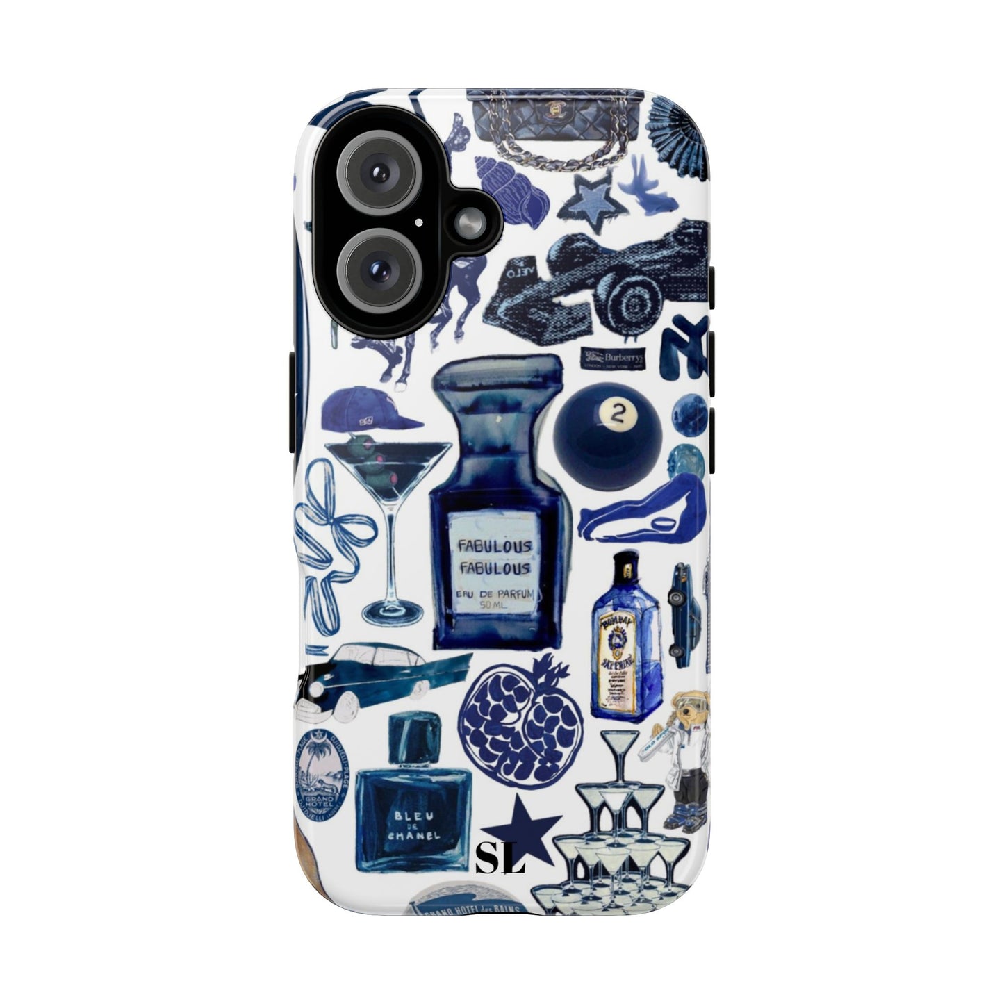 Navy Blue Collage iPhone Case