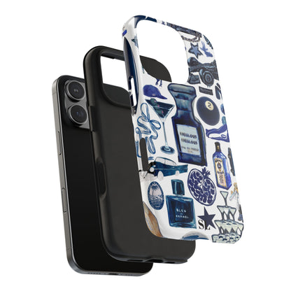 Navy Blue Collage iPhone Case