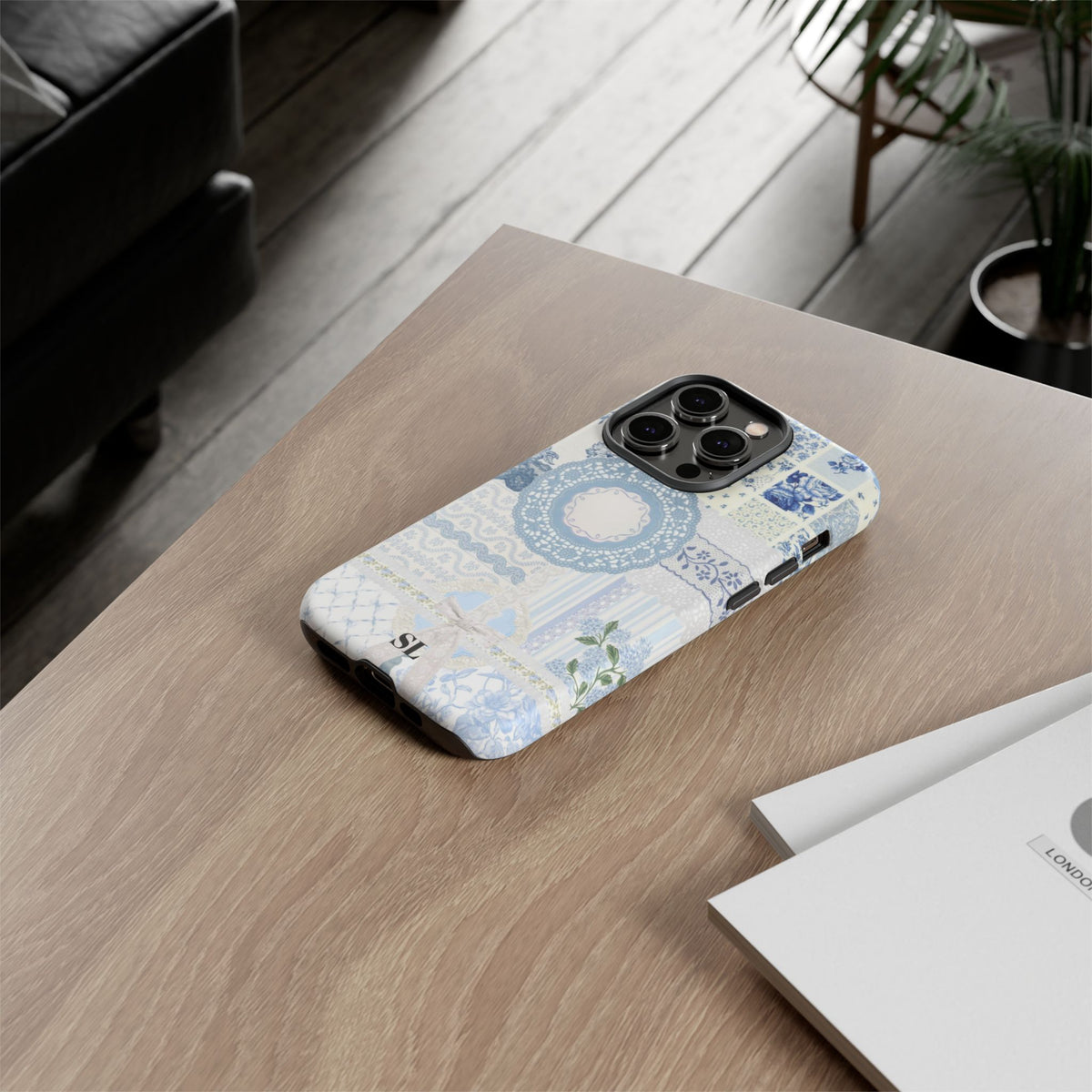 Blue Meadow Patchwork iPhone Case