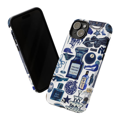 Navy Blue Collage iPhone Case
