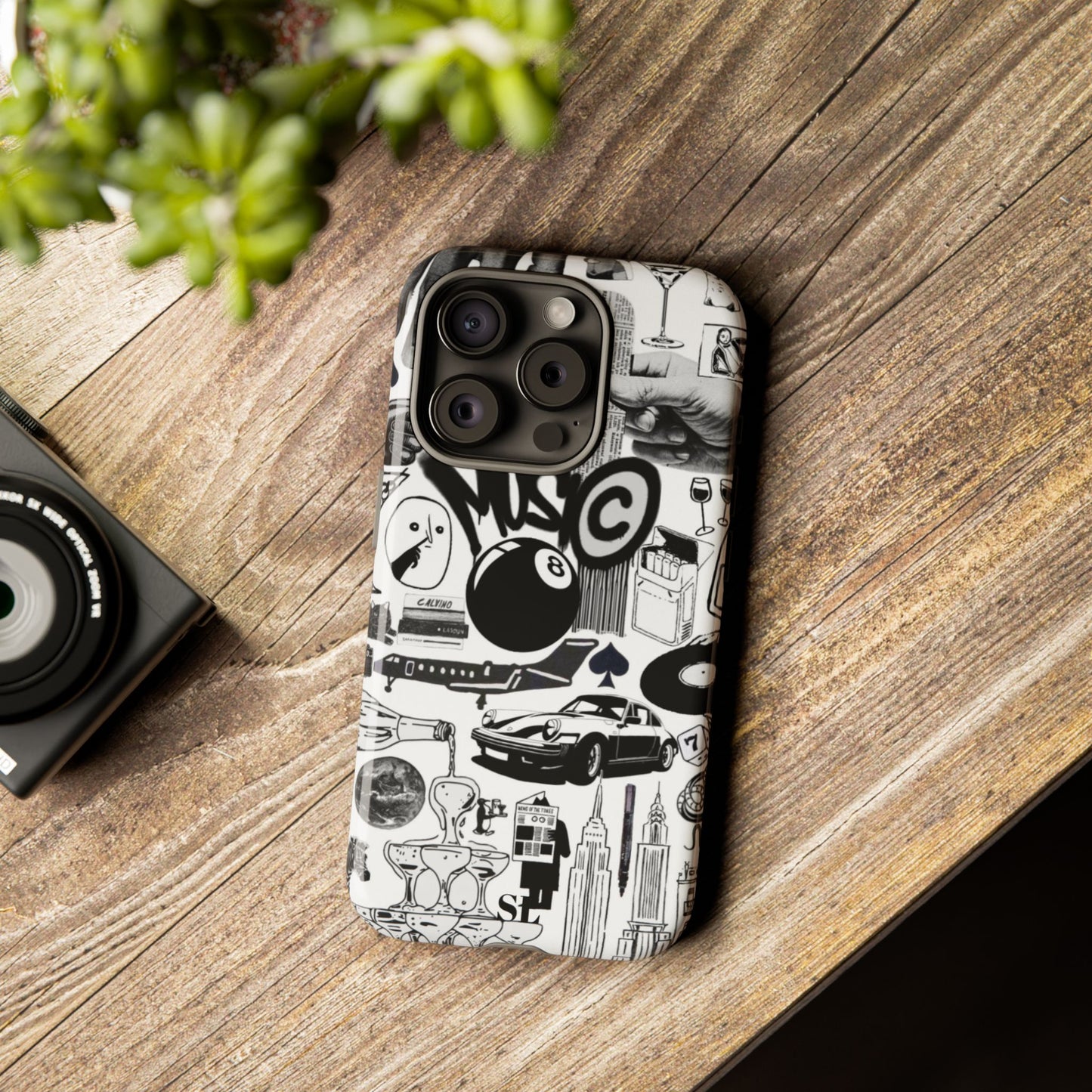 Black and White iPhone Case