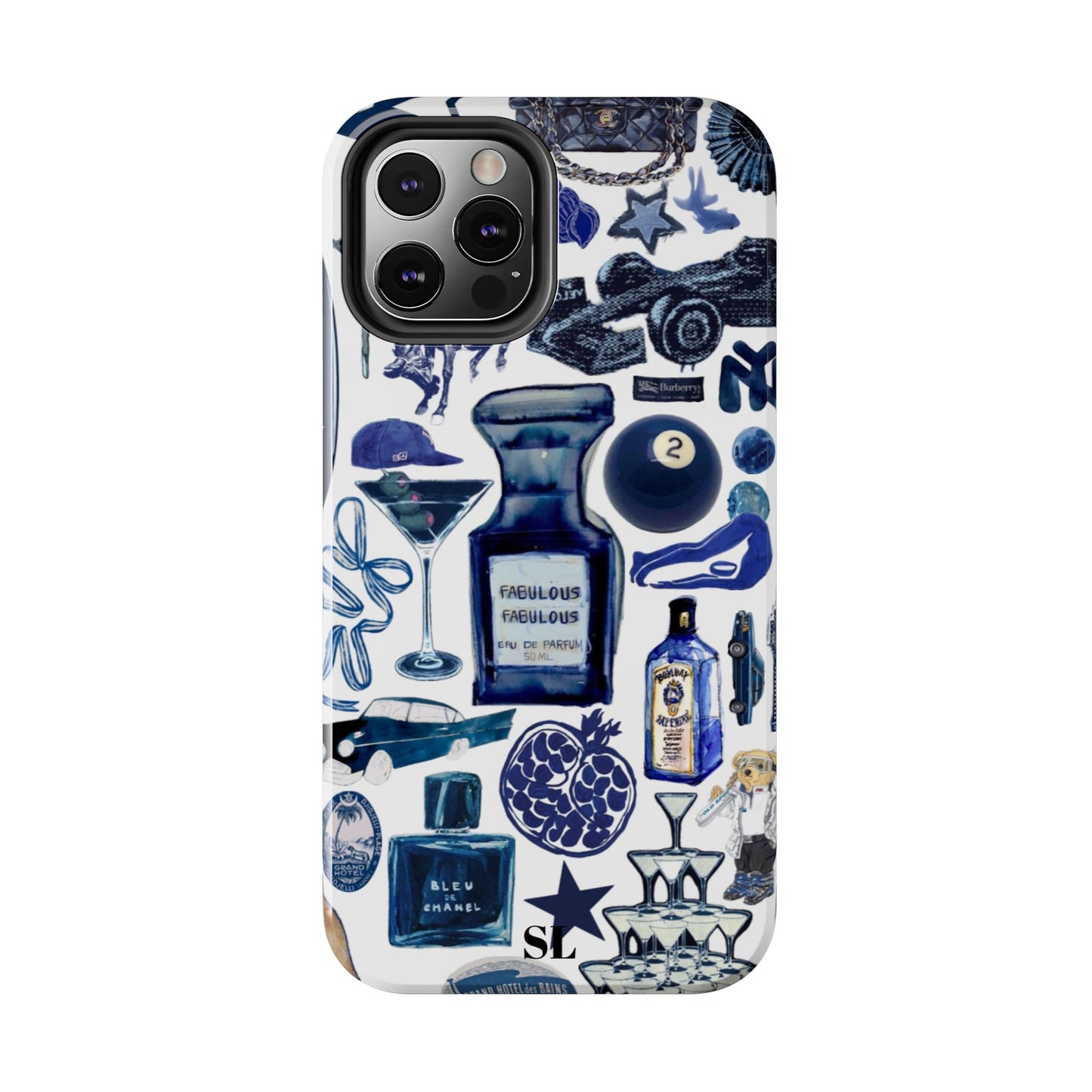 Navy Blue Collage iPhone Case