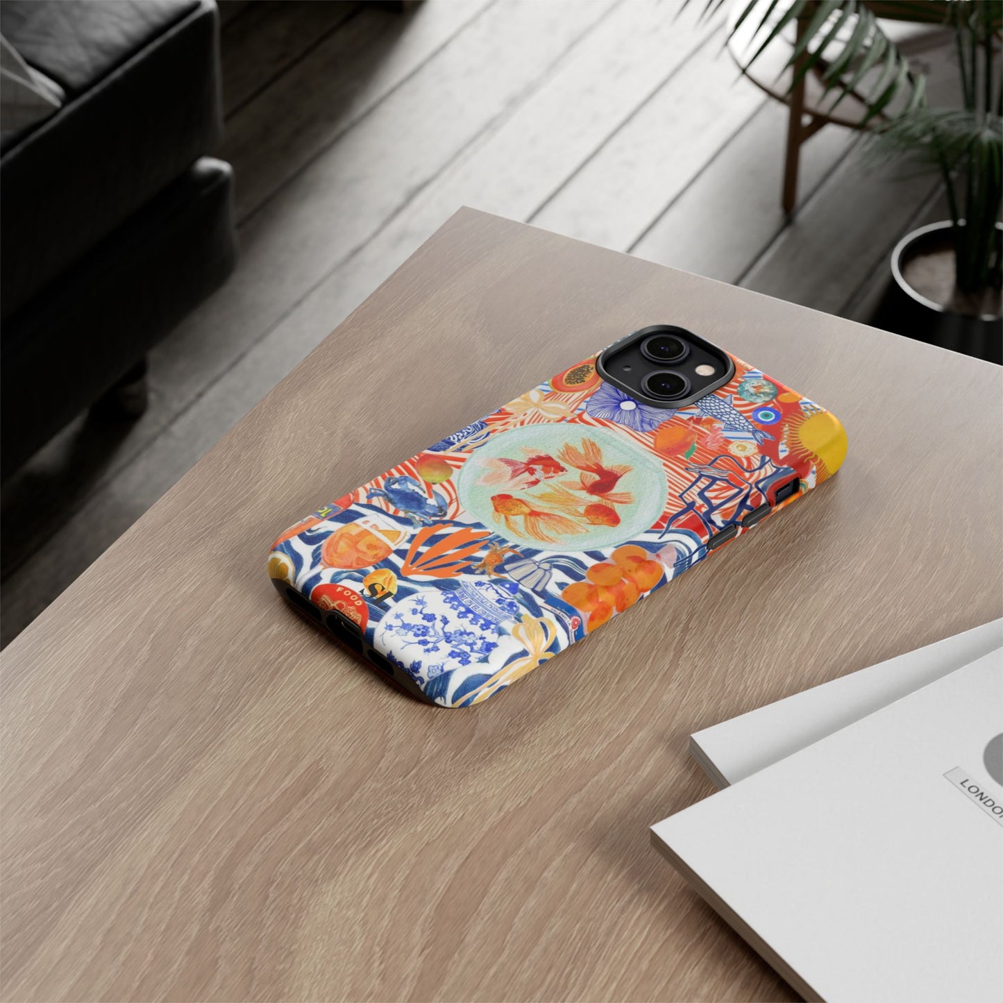 Navy Goldfish Bowl iPhone Case