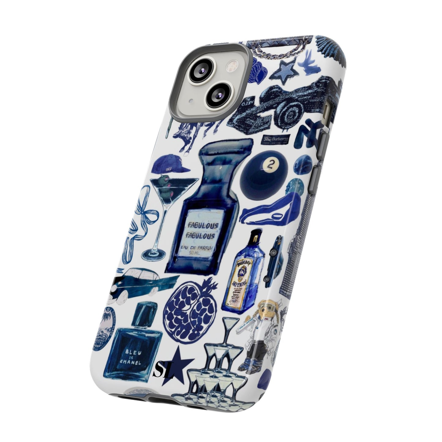Navy Blue Collage iPhone Case