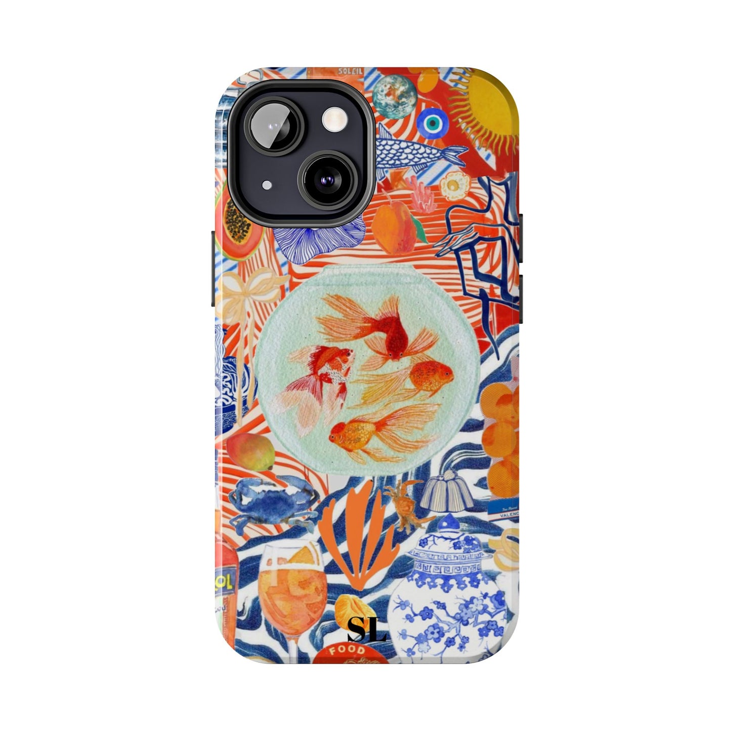 Navy Goldfish Bowl iPhone Case