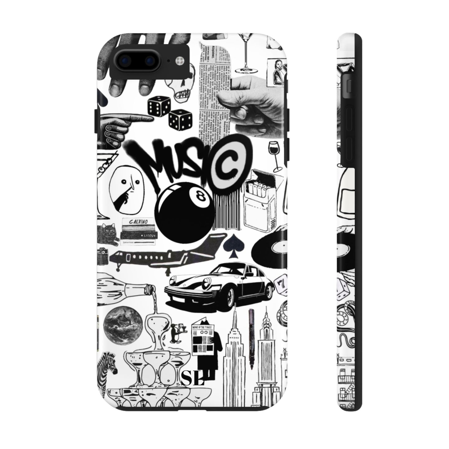 Black and White Collage iPhone Case