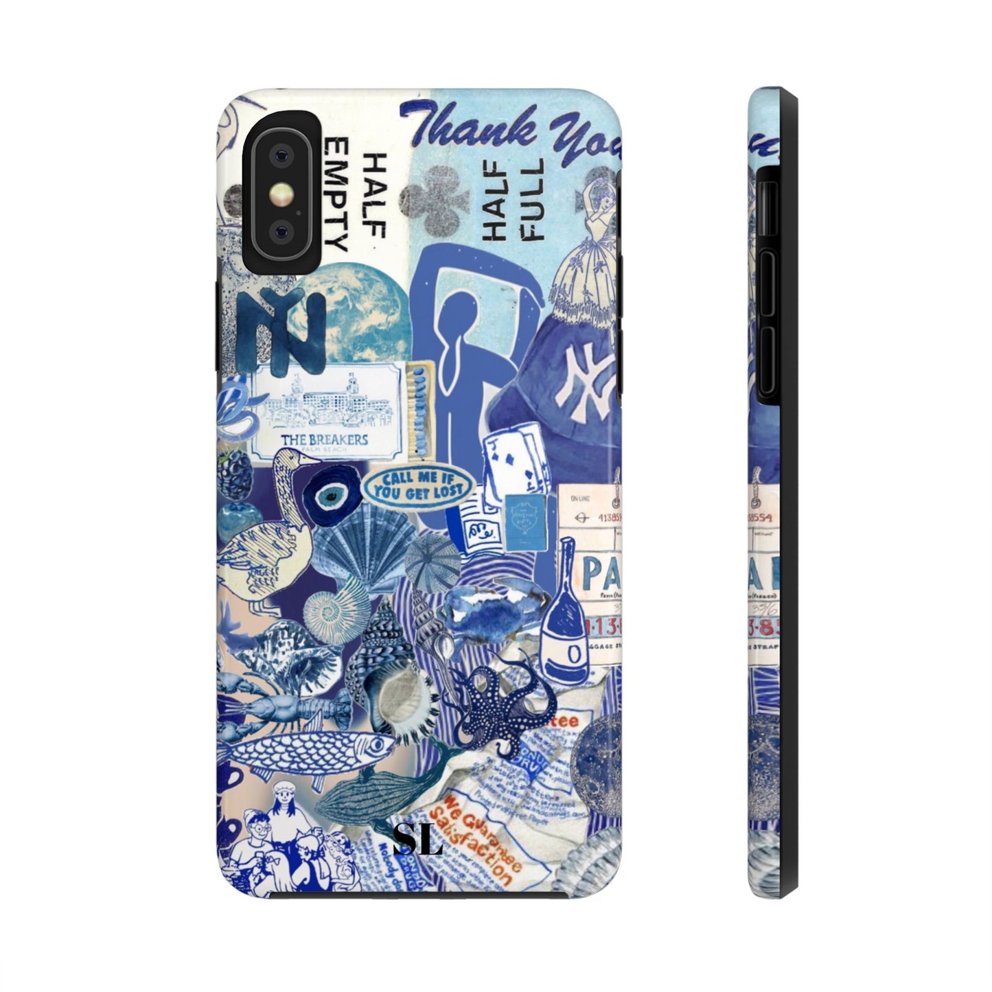 Blue Collage iPhone Case