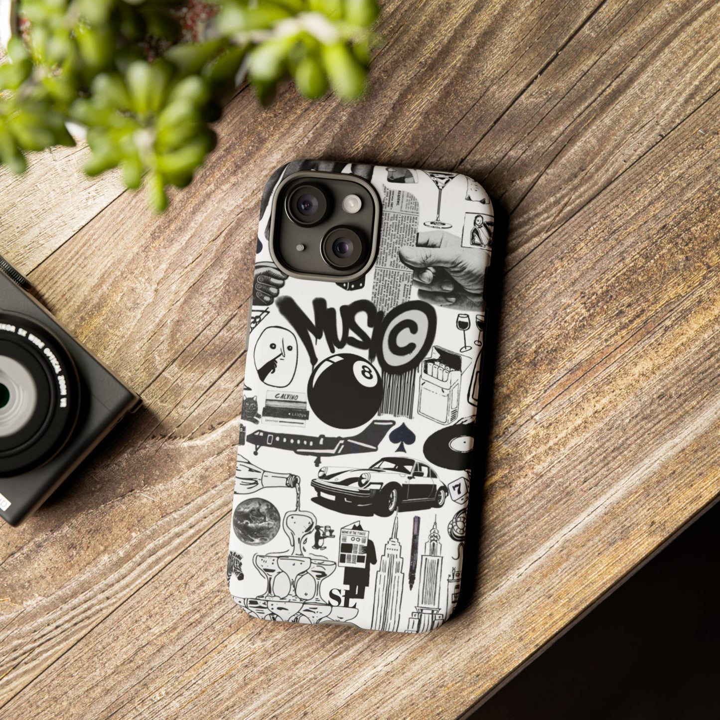 Black and White iPhone Case