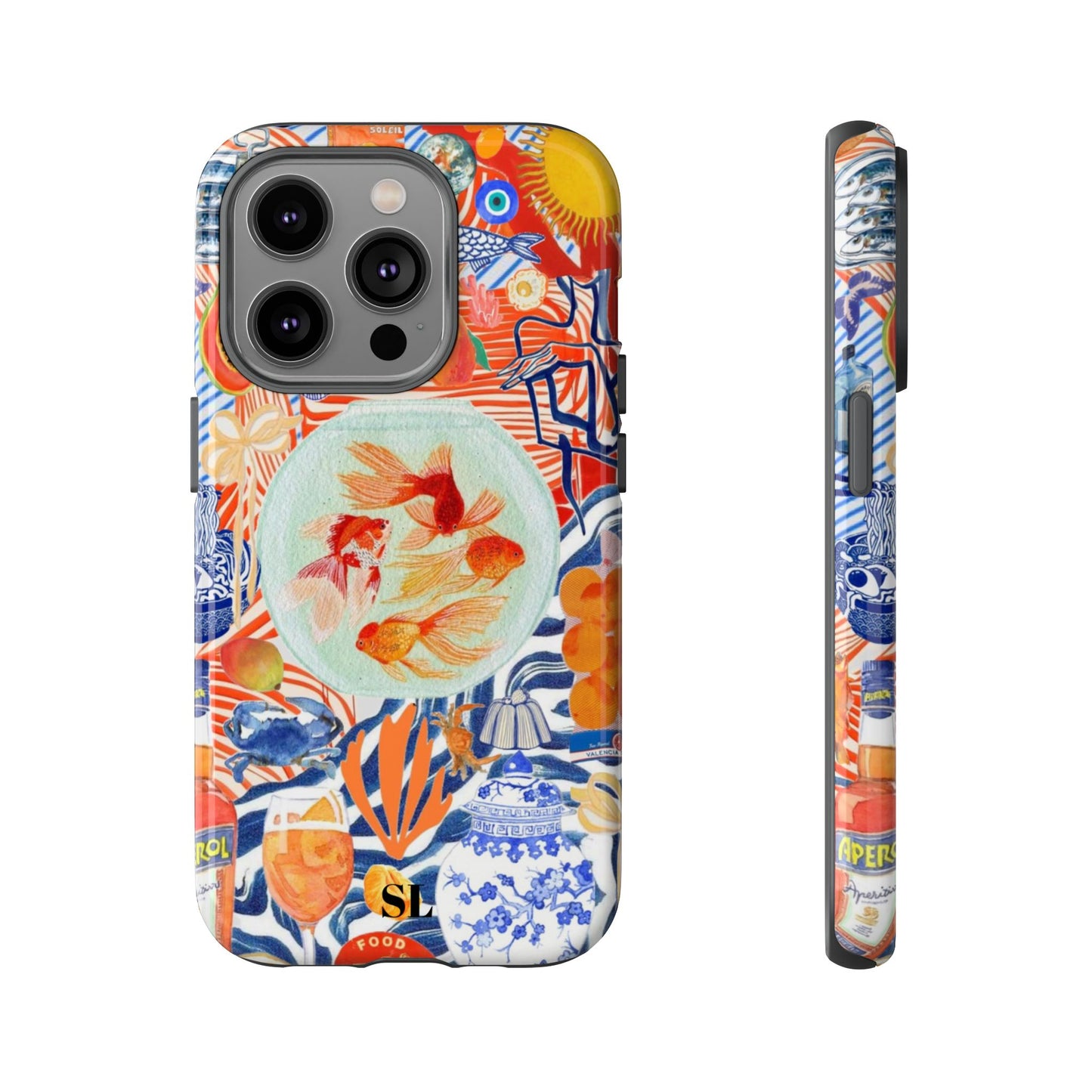 Navy Goldfish Bowl iPhone Case