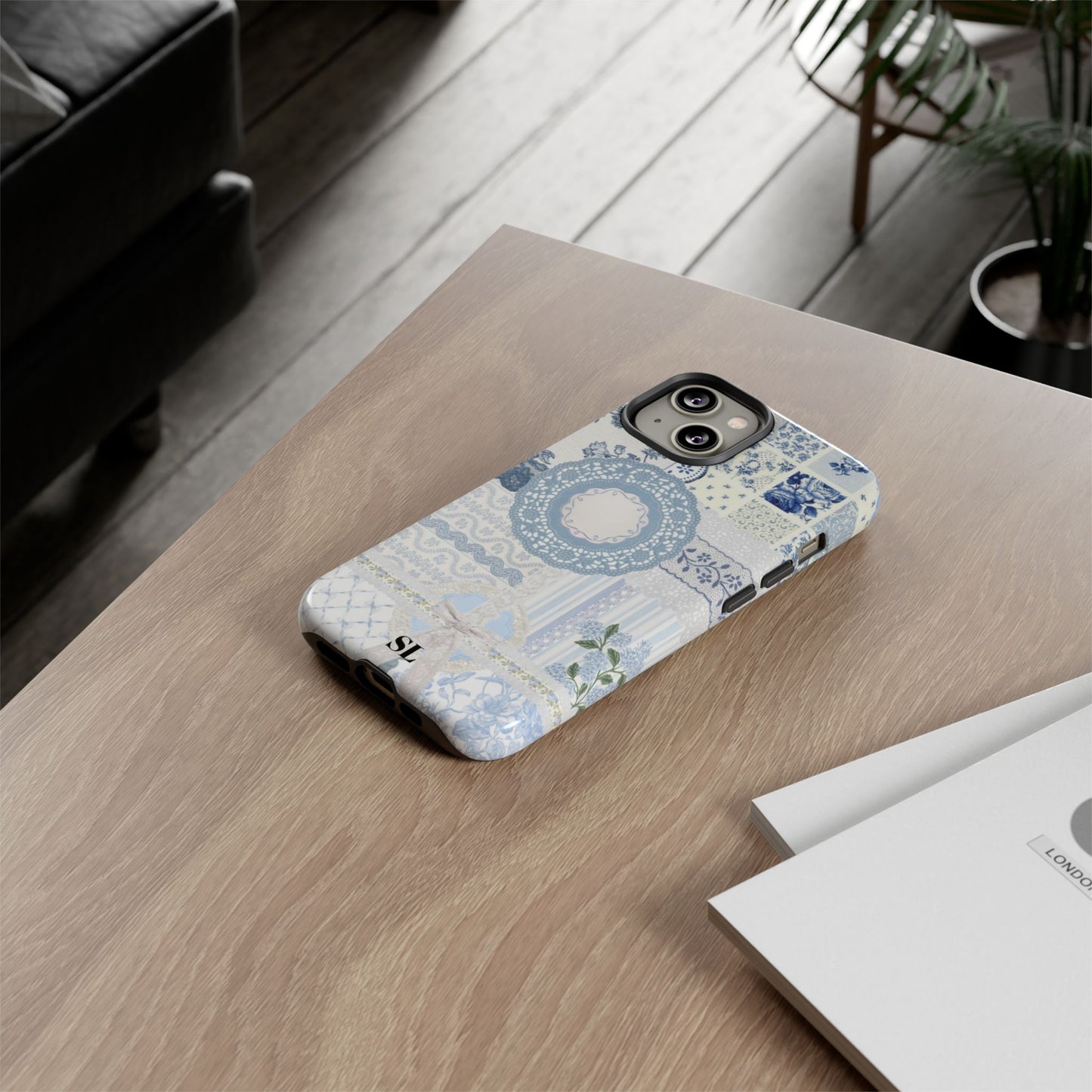 Blue Meadow Patchwork iPhone Case