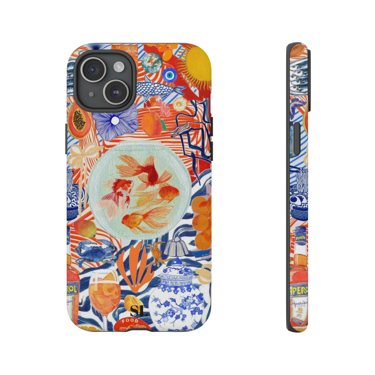 Navy Goldfish Bowl iPhone Case