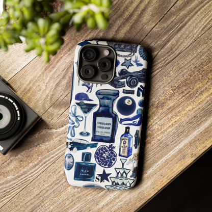 Navy Blue Collage iPhone Case