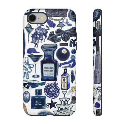 Navy Blue Collage iPhone Case