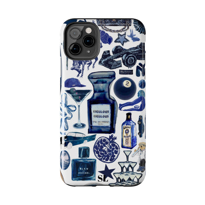 Navy Blue Collage iPhone Case