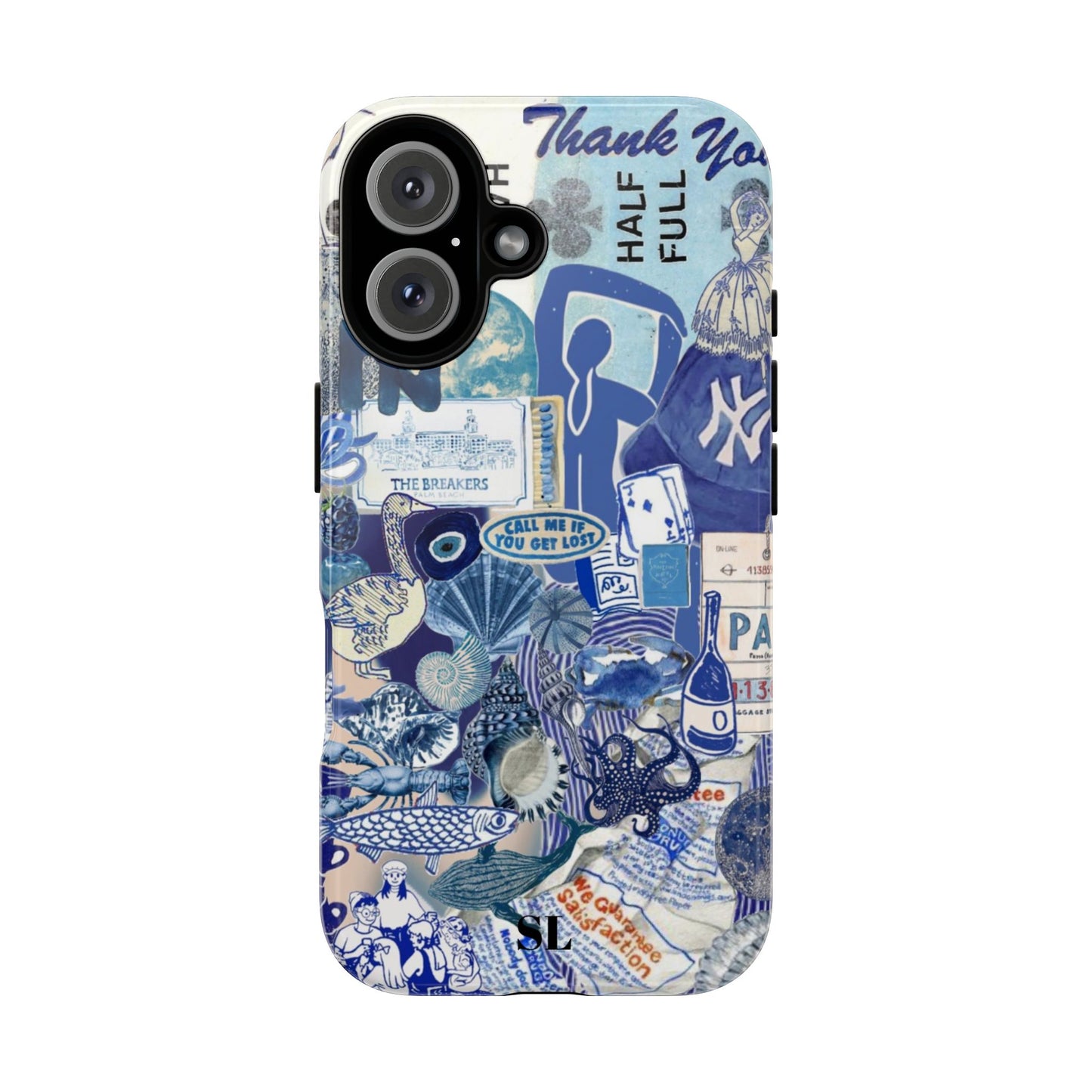 Blue Collage iPhone Case