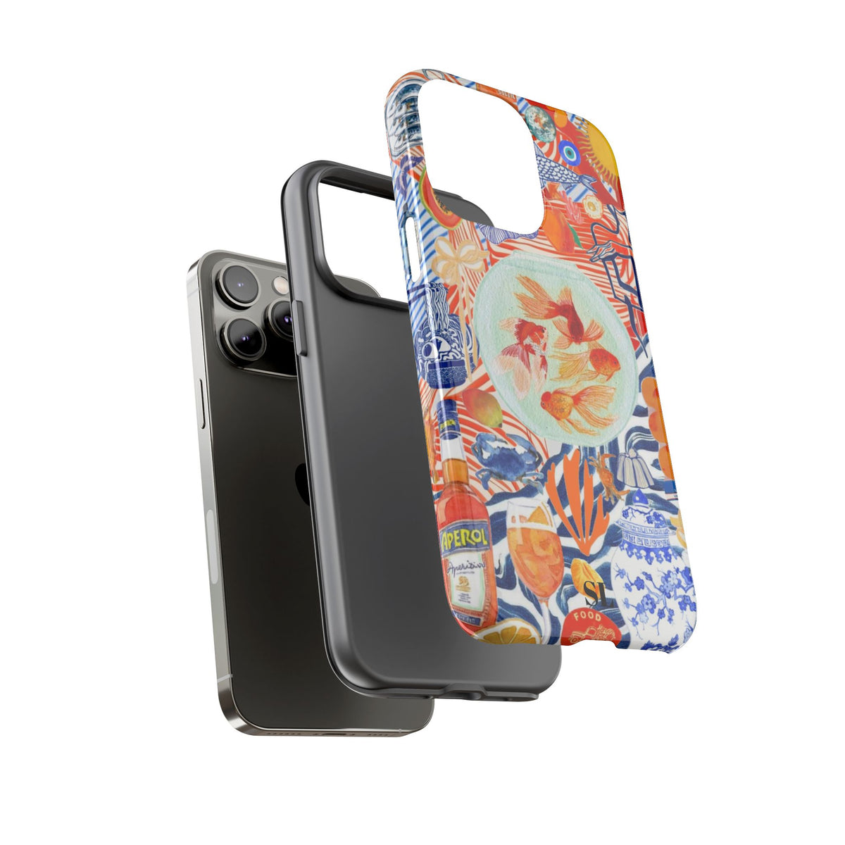 Navy Goldfish Bowl iPhone Case