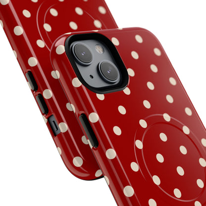 Crimson Polka Dot MagSafe Case