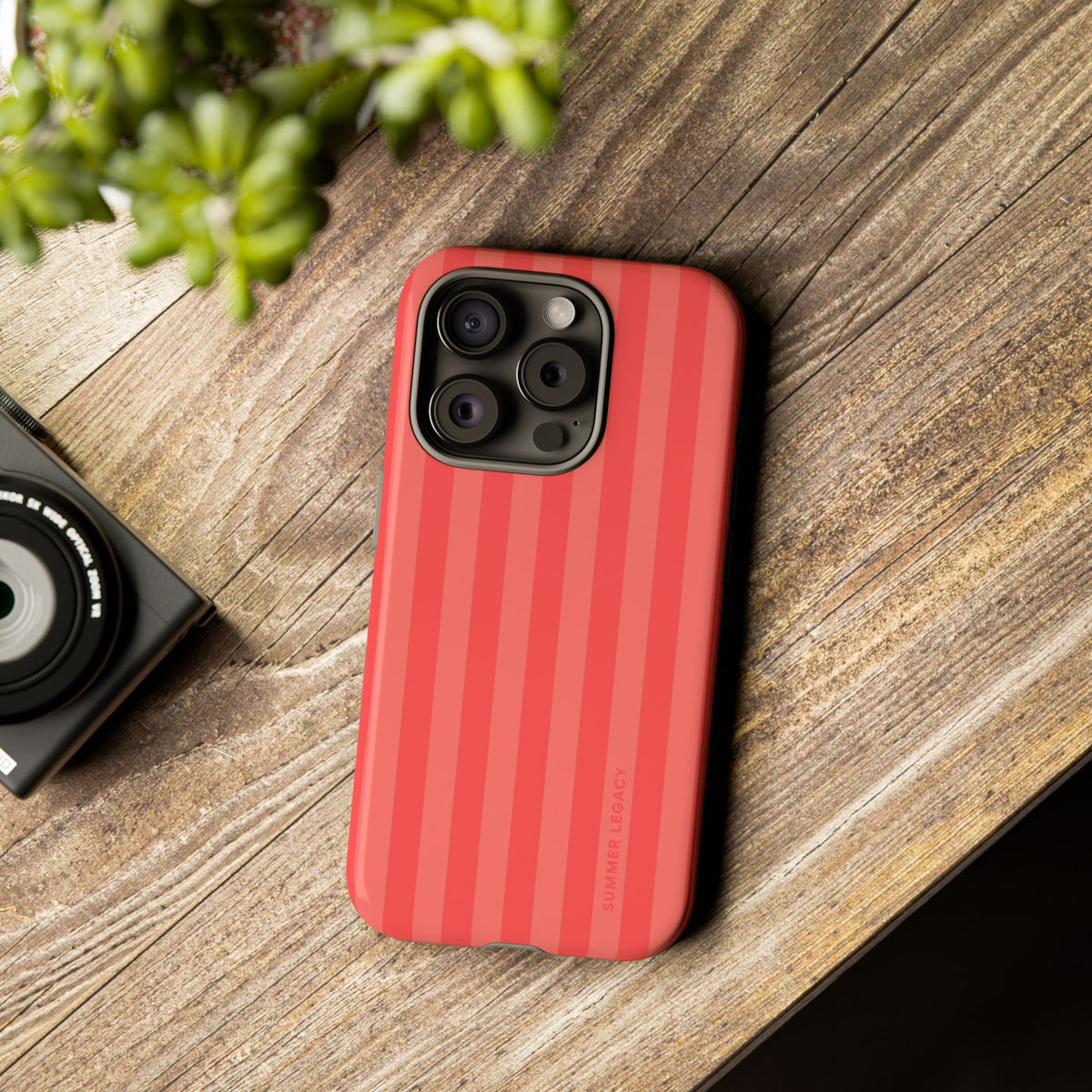 Coral Stripe iPhone Case