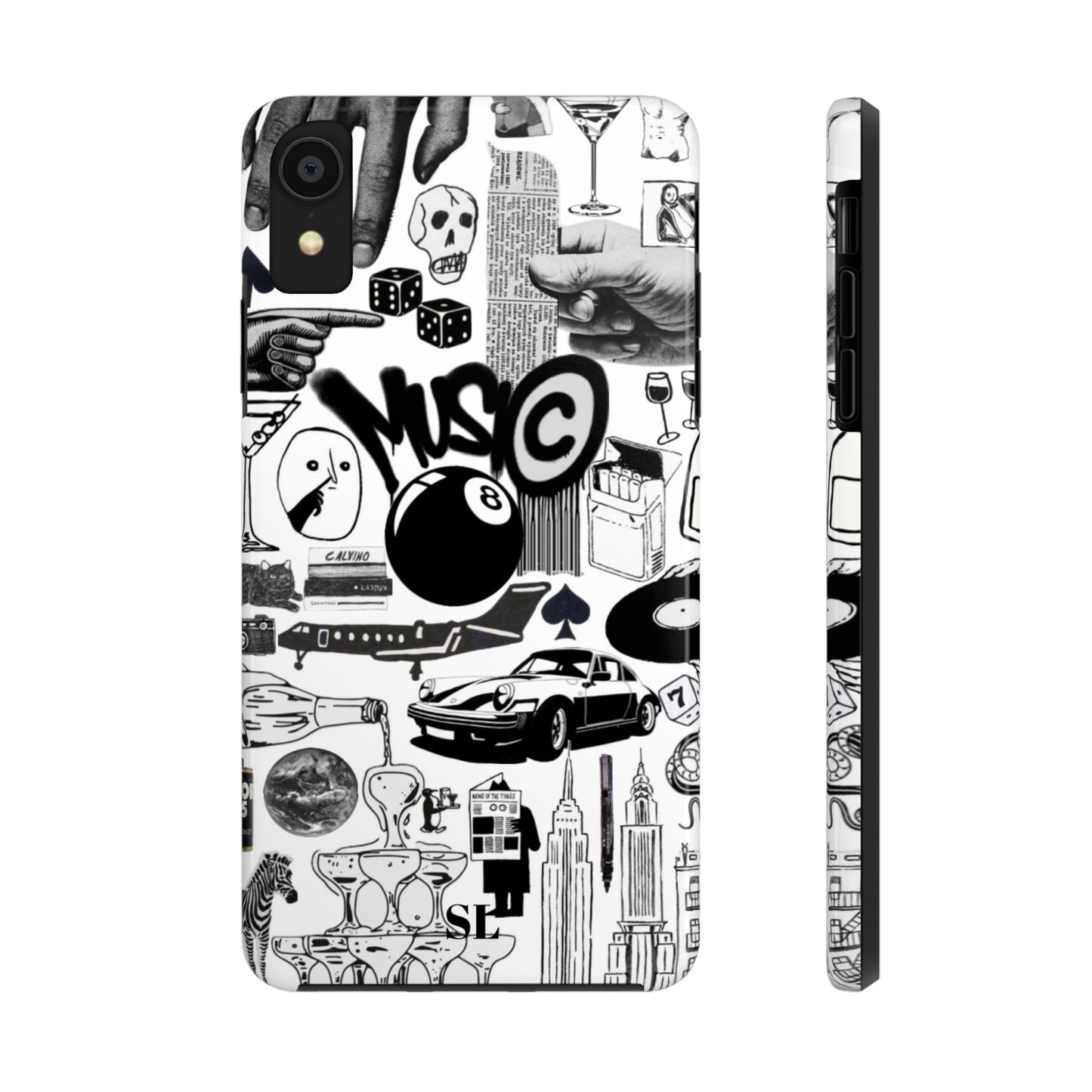 Black and White Collage iPhone Case