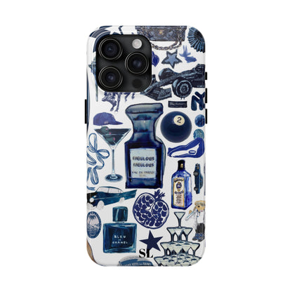 Navy Blue Collage iPhone Case