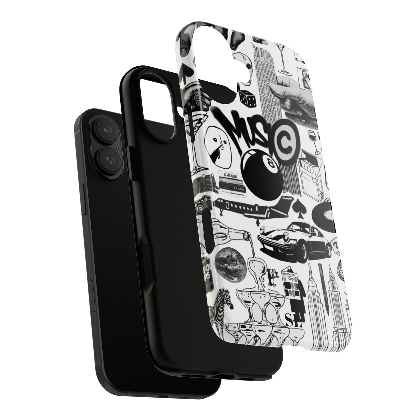 Black and White iPhone Case