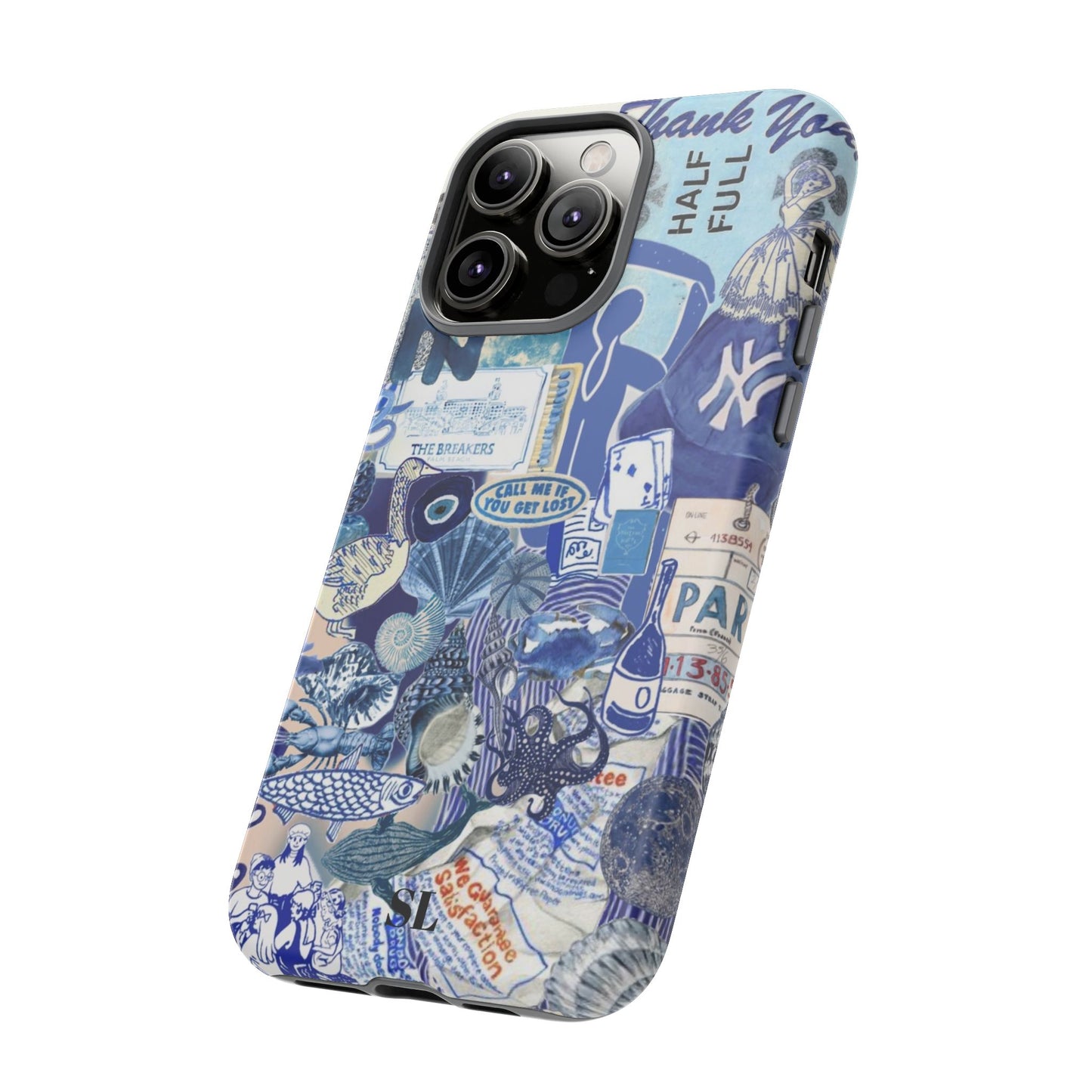 Blue Collage iPhone Case