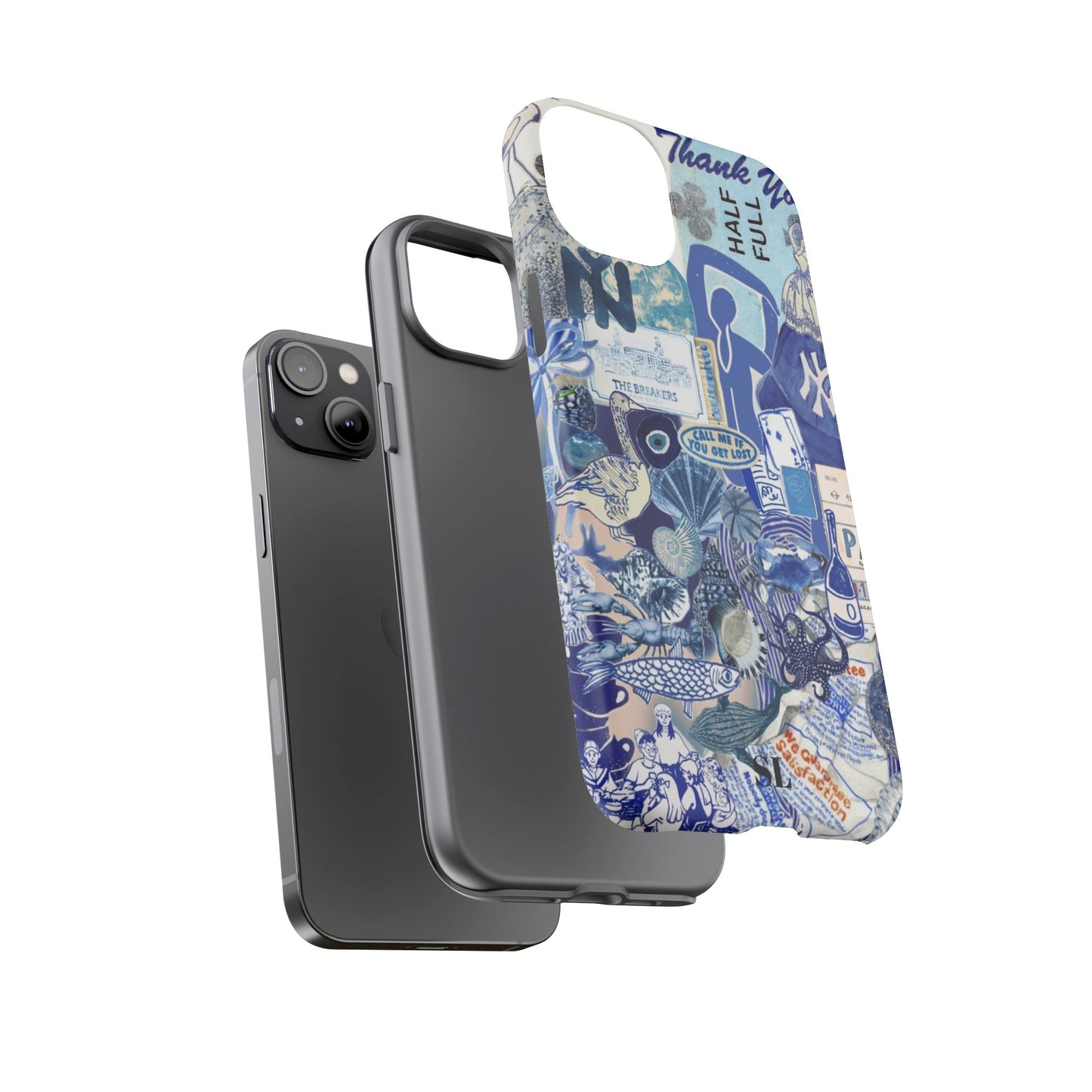 Blue Collage iPhone Case