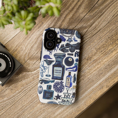 Navy Blue Collage iPhone Case