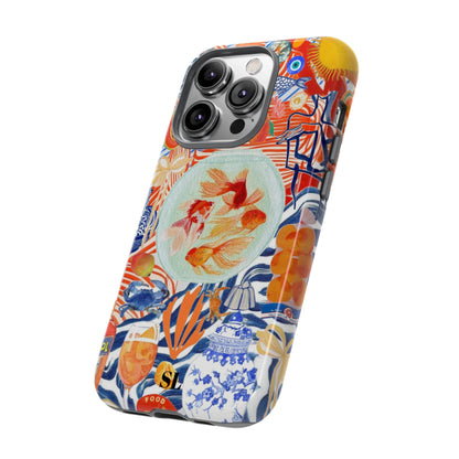 Navy Goldfish Bowl iPhone Case