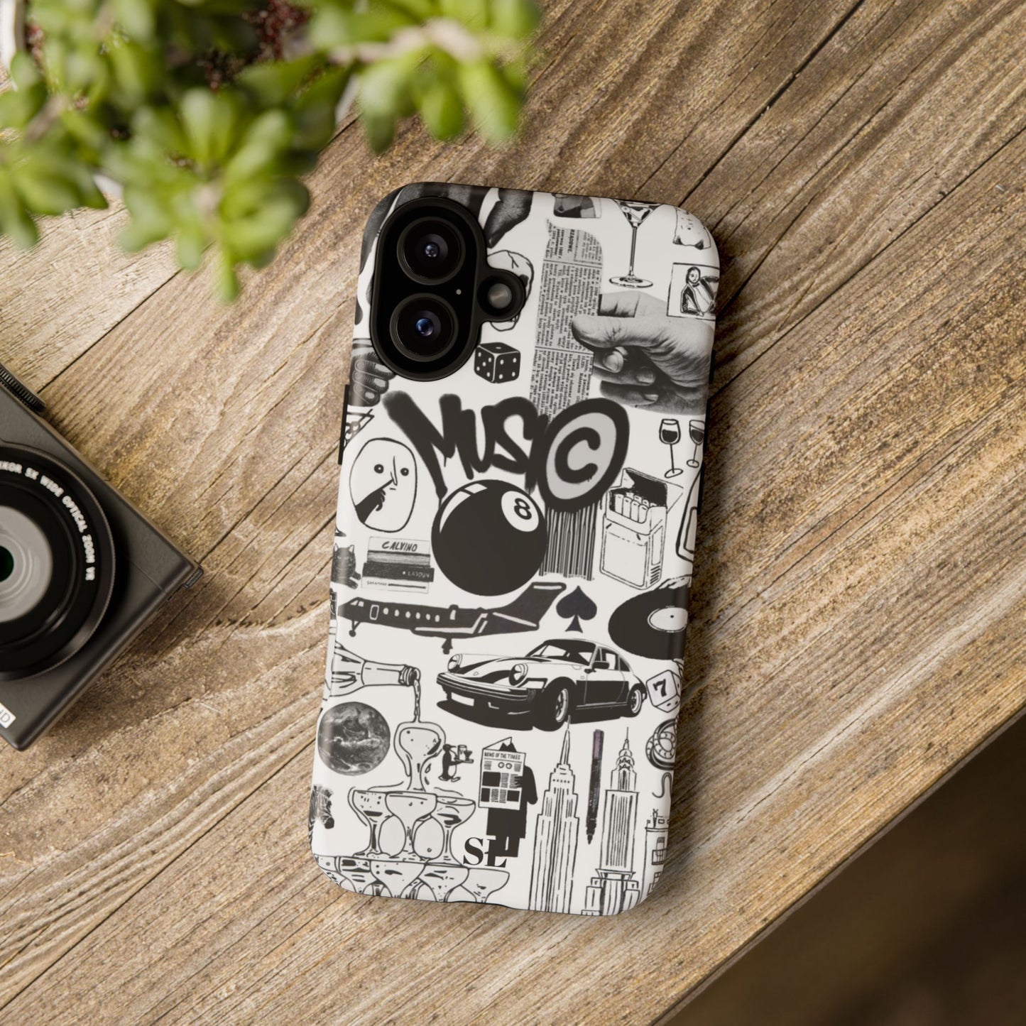 Black and White iPhone Case