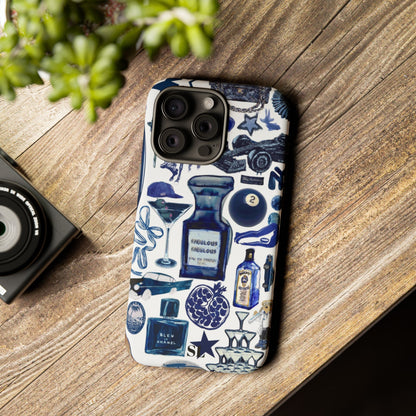 Navy Blue Collage iPhone Case