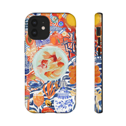 Navy Goldfish Bowl iPhone Case
